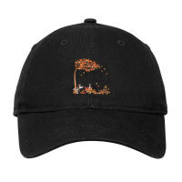 Four Cavalier King Charles Spaniels Playing In Fall Leaves Adjustable Cap | Artistshot