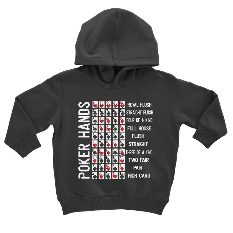 Limited Edition Poker Hands Cheat Sheet Card Casino Games Player Toddler Hoodie | Artistshot