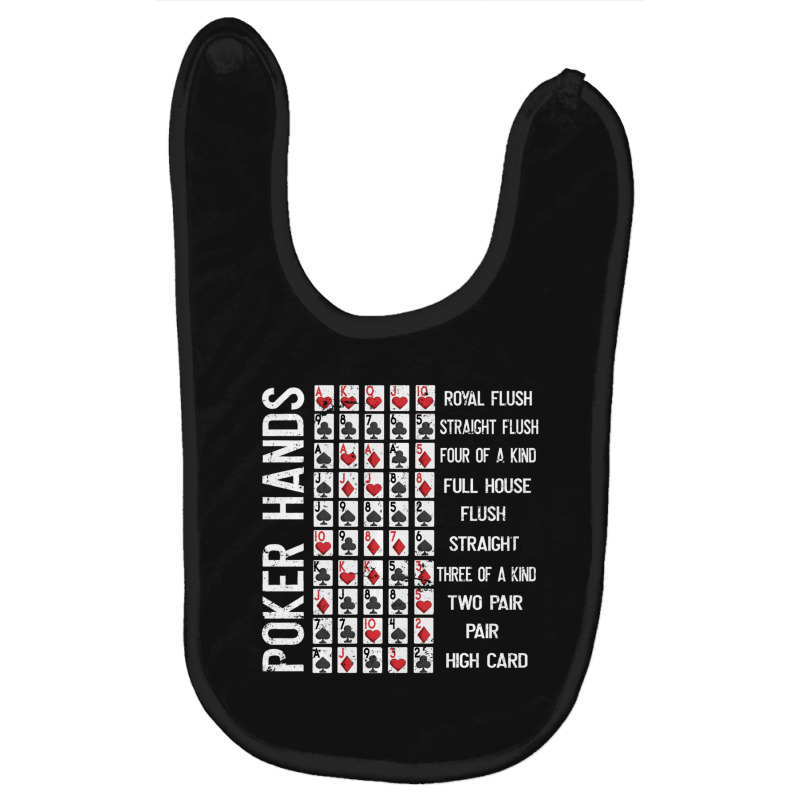 Limited Edition Poker Hands Cheat Sheet Card Casino Games Player Baby Bibs | Artistshot