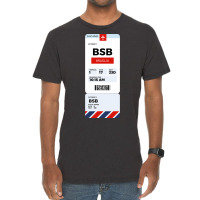 Brasilia Boarding Pass Vintage T-shirt | Artistshot