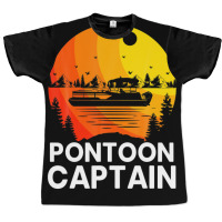 Vintage Pontoon Captain Design Funny Pontoon Boat Graphic T-shirt | Artistshot