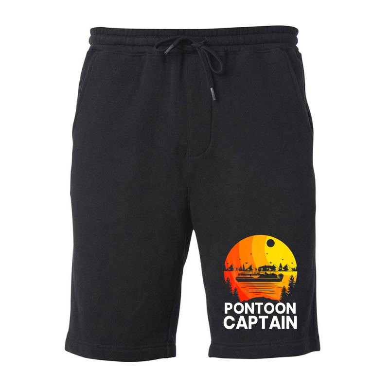 Vintage Pontoon Captain Design Funny Pontoon Boat Fleece Short | Artistshot