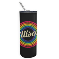 Allison - Retro Rainbow Faded-style Skinny Tumbler | Artistshot