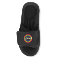 Allison - Retro Rainbow Faded-style Slide Sandal | Artistshot