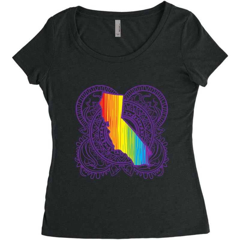 California Mandala Pride Women's Triblend Scoop T-shirt by venbytumny | Artistshot