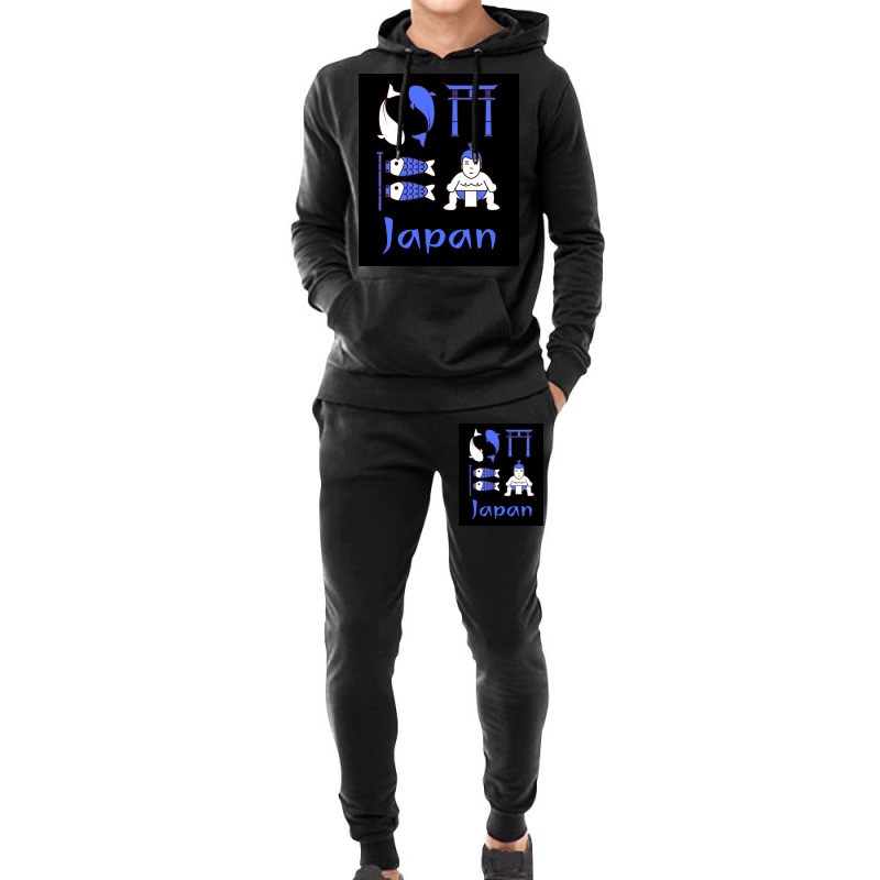 Japan Royal Blue Poster Nostalgia Hoodie & Jogger Set | Artistshot