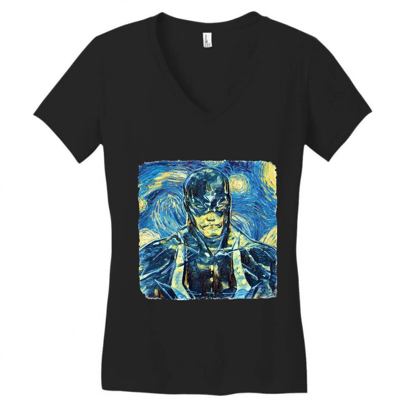 Black Bolt Van Gogh Style Women's V-Neck T-Shirt by ternacanuda251 | Artistshot