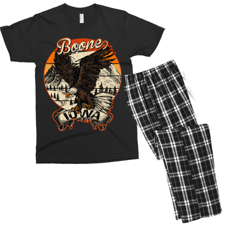 Boone Iowa Bald Eagle Retro Vintage Aesthetic Men's T-shirt Pajama Set | Artistshot