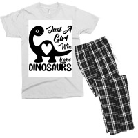 Just A Girl Who Loves Dinosaurs Poster Travel Men's T-shirt Pajama Set | Artistshot