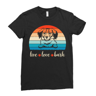 Kooikerhondje T  Shirt Live Love Bark Kooikerhondje T  Shirt Ladies Fitted T-shirt Designed By Jaunitaolson956