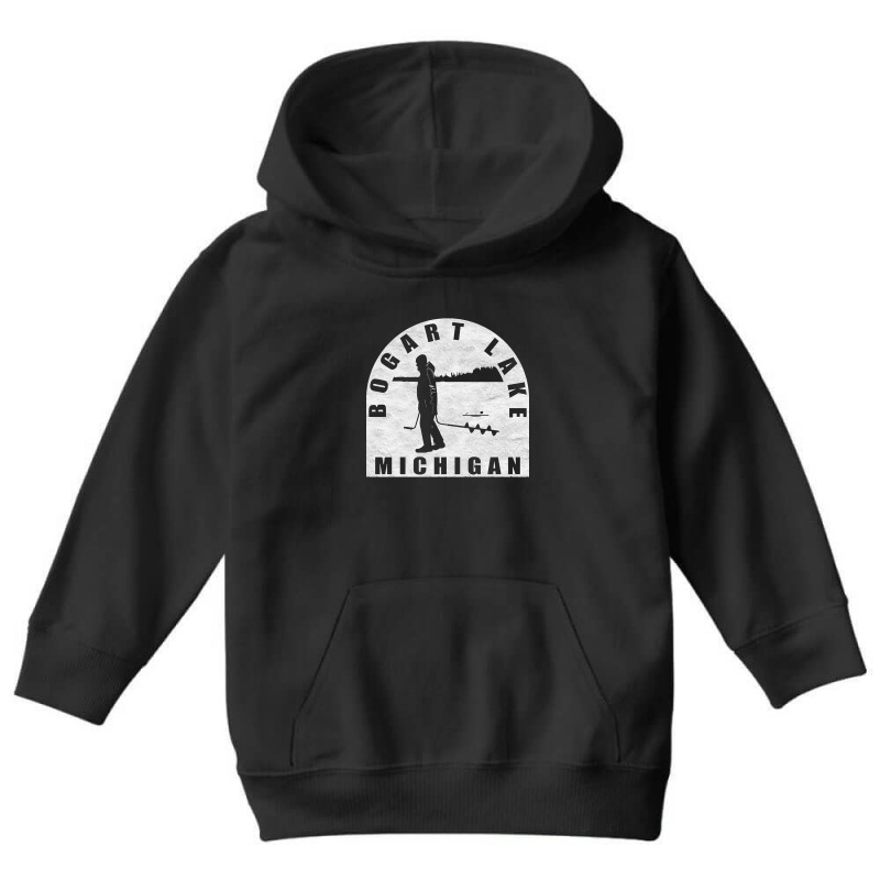 Bogart Lake Ice Fishing Michigan Youth Hoodie by fencingderby989 | Artistshot