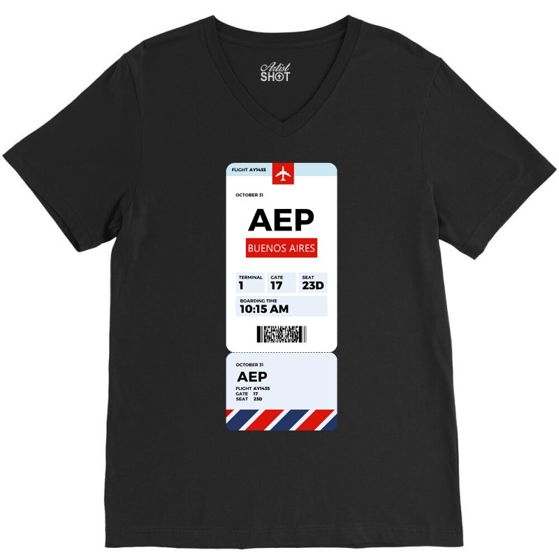 Buenos Aires Boarding Pass-cmqya V-neck Tee | Artistshot