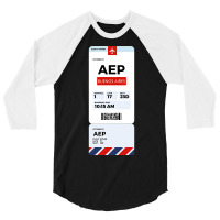 Buenos Aires Boarding Pass-cmqya 3/4 Sleeve Shirt | Artistshot