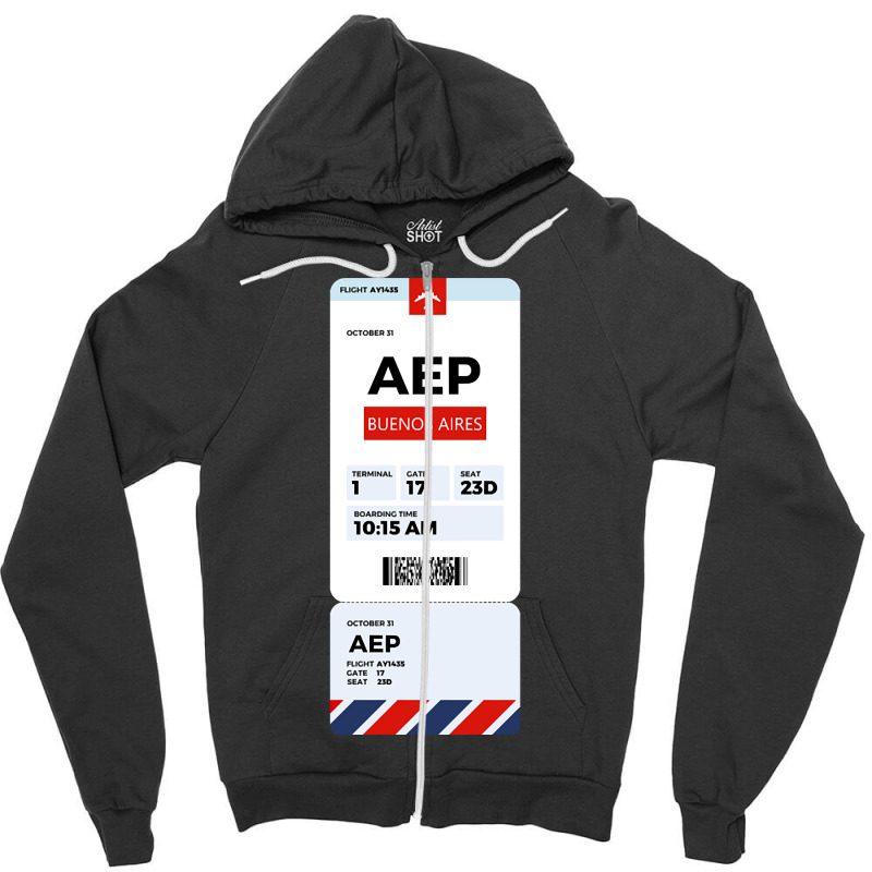 Buenos Aires Boarding Pass-cmqya Zipper Hoodie | Artistshot