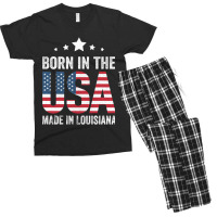 Born In The Usa Made And Raised In Louisiana Men's T-shirt Pajama Set | Artistshot