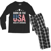 Born In The Usa Made And Raised In Louisiana Men's Long Sleeve Pajama Set | Artistshot