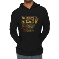 Arkansas Map And Cities Lightweight Hoodie | Artistshot