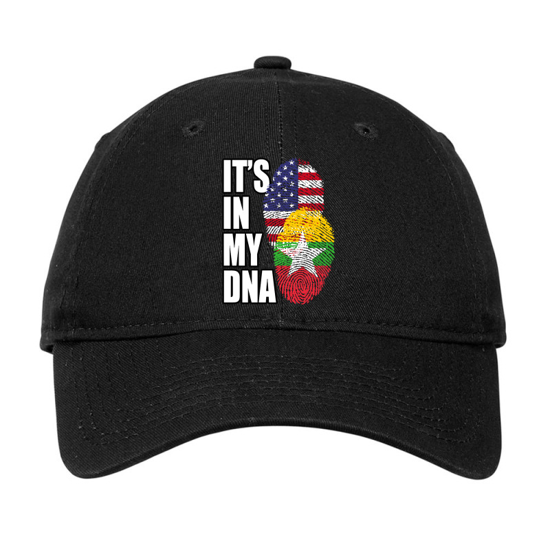 Burmese And American Mix Heritage Dna Flag Adjustable Cap by brushdatum98 | Artistshot