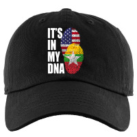 Burmese And American Mix Heritage Dna Flag Kids Cap | Artistshot