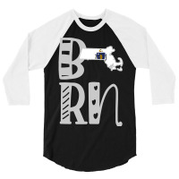 Born Massachusetts In Art Block Letters 3/4 Sleeve Shirt | Artistshot