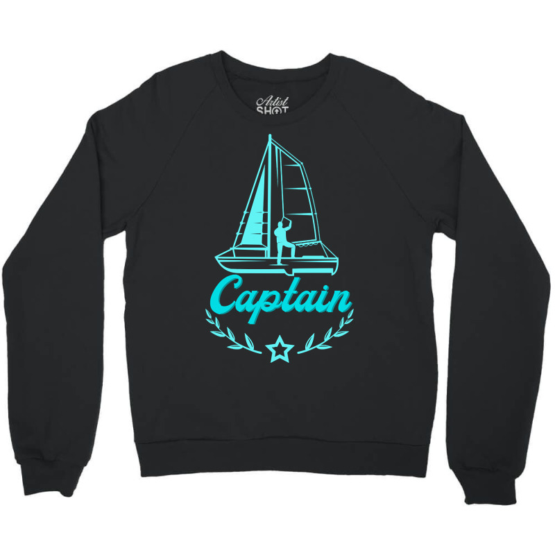 Captain Sailing Ship Sailboat Crewneck Sweatshirt | Artistshot