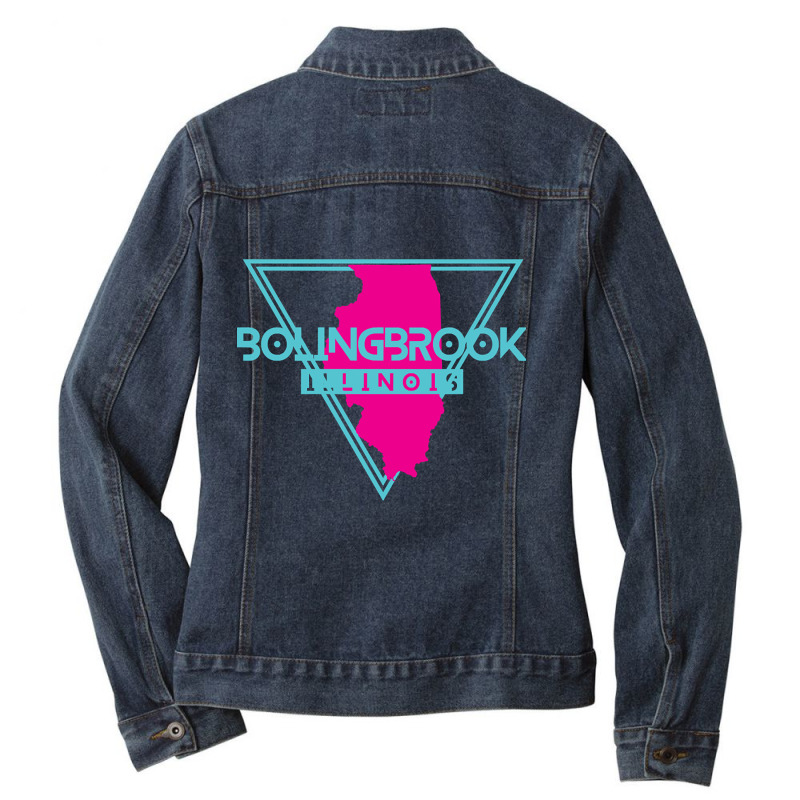 Bolingbrook Illinois Retro Vintage Triangle Il Ladies Denim Jacket by ternacanuda251 | Artistshot