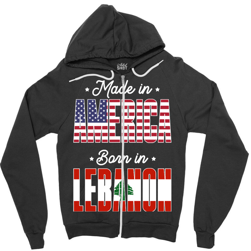 Made In America Born In Lebanon Proud Latvian American Zipper Hoodie by gaugebayou45 | Artistshot