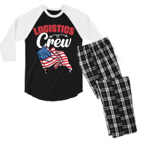 Awesome Logistics Crew A Logistician Humor Warehouse Worker Men's 3/4 Sleeve Pajama Set | Artistshot