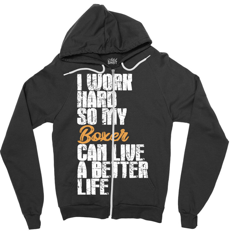 Boxer Dog Lover. Perfect Present For Mother Dad Friend Him Or Her Zipper Hoodie | Artistshot