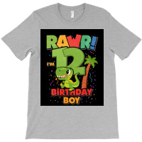 12 Birthday Dinosaur Poster Girl T-shirt | Artistshot