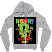 12 Birthday Dinosaur Poster Girl Zipper Hoodie | Artistshot