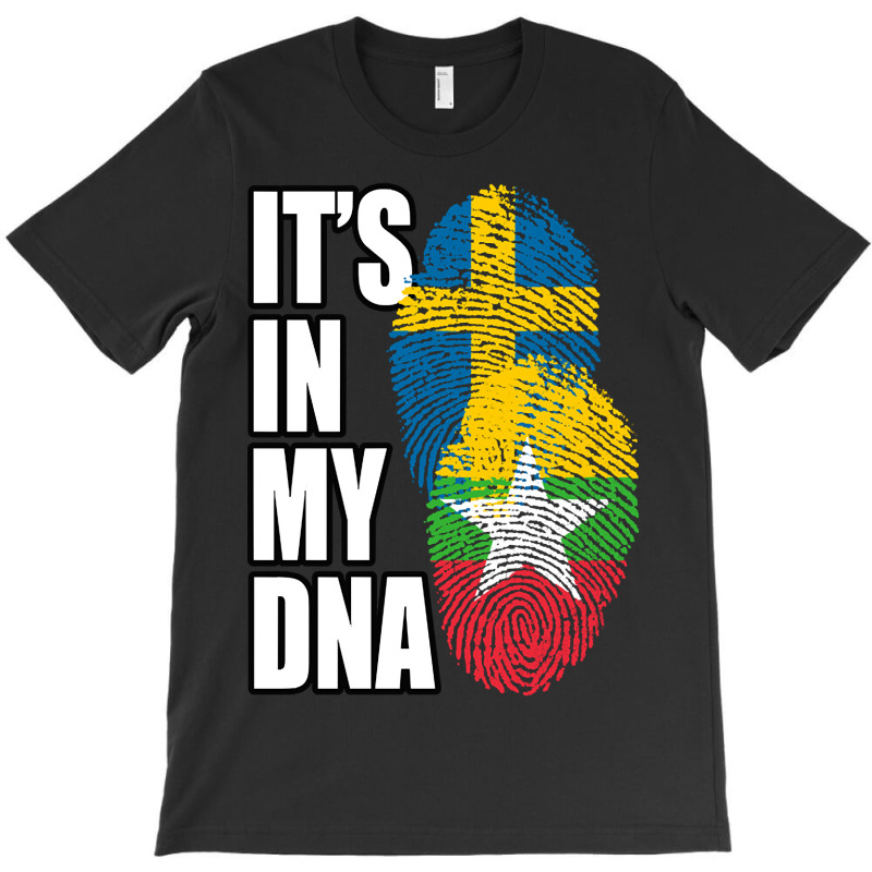 Burmese And Swedish Mix Heritage Dna Flag T-shirt | Artistshot