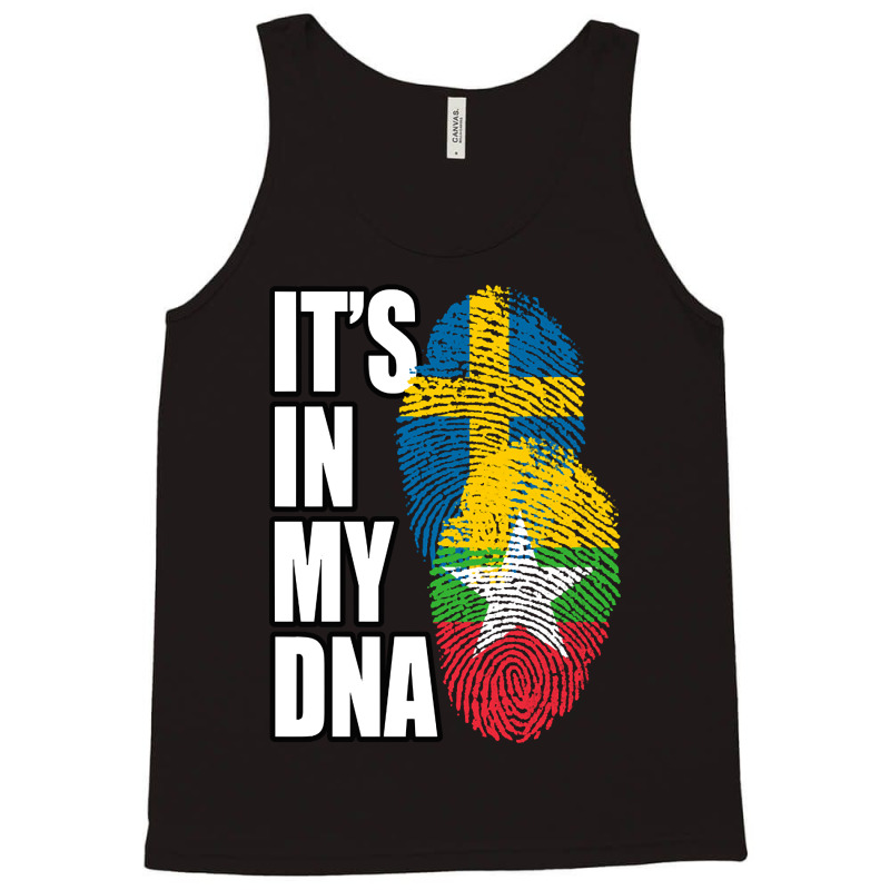 Burmese And Swedish Mix Heritage Dna Flag Tank Top | Artistshot