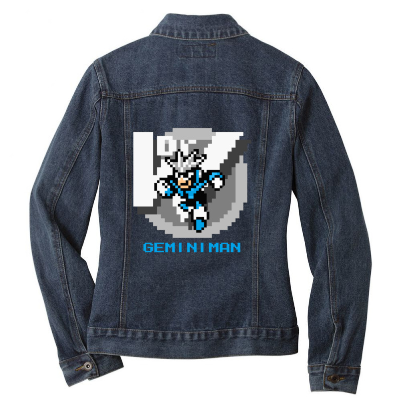 Gemini Man With Blue Text Ladies Denim Jacket by vaijancaxixi | Artistshot