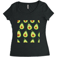 Avocados With Cute Expressions Seamless Pattern Women's Triblend Scoop T-shirt | Artistshot