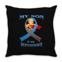 Diabetes My Son Is My Superhero Throw Pillow | Artistshot