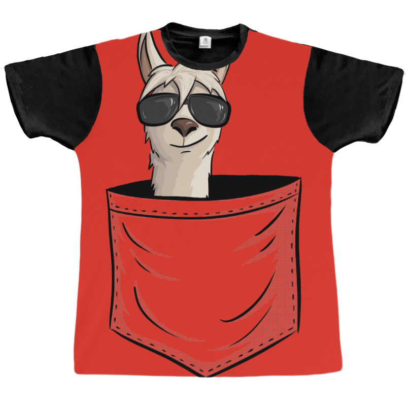 Hipster Alpaca With Sunglasses  Casual Llama In Pocket Graphic T-shirt | Artistshot