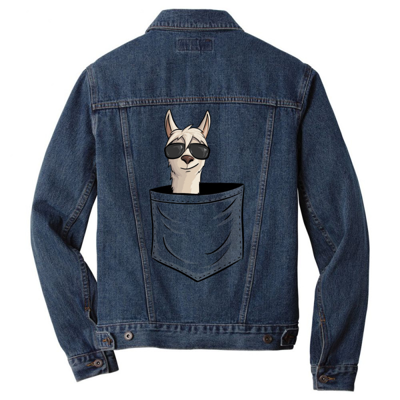 Hipster Alpaca With Sunglasses  Casual Llama In Pocket Men Denim Jacket | Artistshot