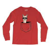 Hipster Alpaca With Sunglasses  Casual Llama In Pocket Long Sleeve Shirts | Artistshot