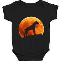 Boxer Dog Silhouette In Moon Gift Baby Bodysuit | Artistshot