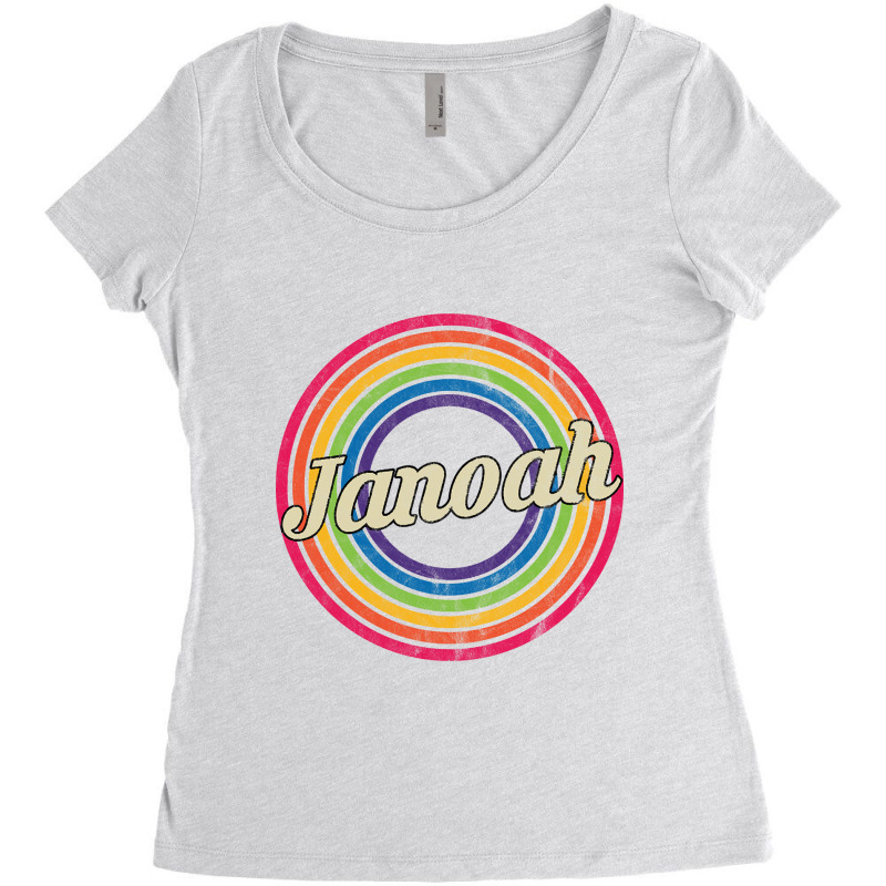 Janoah - Retro Rainbow Faded-style Women's Triblend Scoop T-shirt by trampolinnervous53 | Artistshot