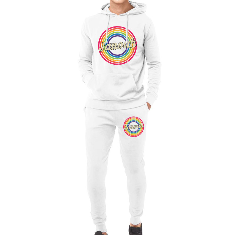 Janoah - Retro Rainbow Faded-style Hoodie & Jogger set by trampolinnervous53 | Artistshot