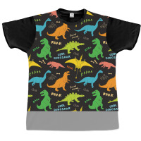 Colorful Dinosaur Seamless Pattern Dinosaur Seamless Pattern Design Po Graphic T-shirt | Artistshot