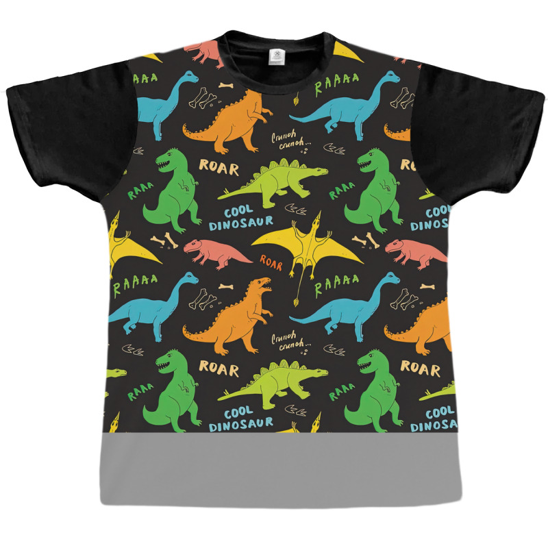 Colorful Dinosaur Seamless Pattern Dinosaur Seamless Pattern Design Po Graphic T-shirt | Artistshot