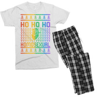 Ho Ho Ho Homosexual Christmas Holiday Lgbt Gay Ugly Design Men's T-shirt Pajama Set | Artistshot