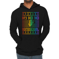 Ho Ho Ho Homosexual Christmas Holiday Lgbt Gay Ugly Design Lightweight Hoodie | Artistshot