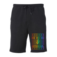 Ho Ho Ho Homosexual Christmas Holiday Lgbt Gay Ugly Design Fleece Short | Artistshot