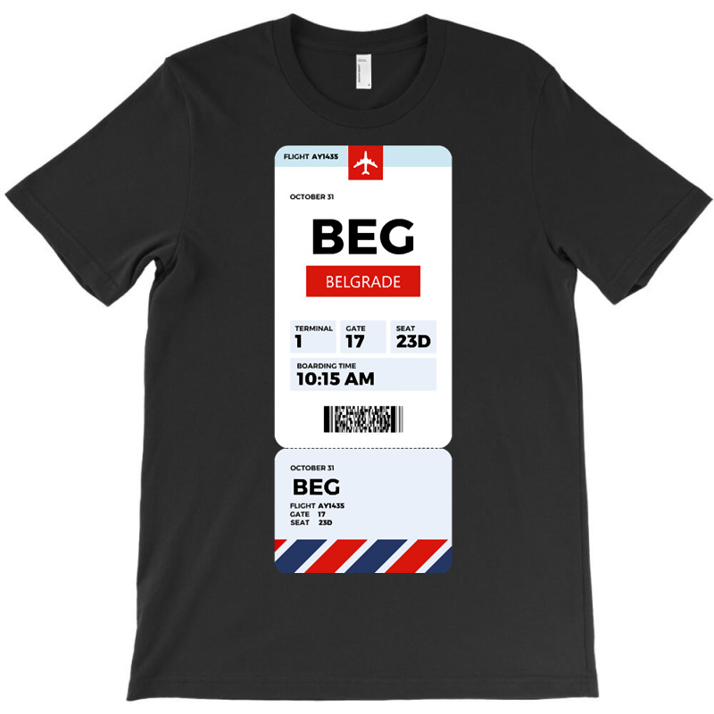 Belgrade Boarding Pass T-shirt | Artistshot