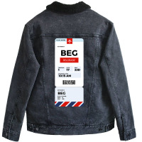 Belgrade Boarding Pass Unisex Sherpa-lined Denim Jacket | Artistshot