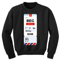 Belgrade Boarding Pass Youth Sweatshirt | Artistshot